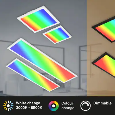 LED Panel Deckenleuchte Dimmbar Fernbedienung CCT RGB Flach Schwarz Weiß