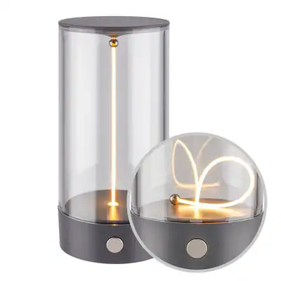 LED Tischlampe Akku Nachttischleuchte Kabellos Deko Lampe Dimmbar Schwarz