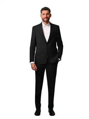 Hirschthal 2-tlg. Herren 2-Knopf Business Anzug Regular-Fit Sakko + Hose Modern – neu – Herrenmode – überwiegend weiß…