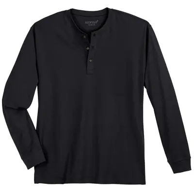 Redfield Langarmshirt mit Knopfleiste schwarz 3XL 4XL 5XL 6XL 7XL 8XL 10XL NEU – neu – Herrenmode