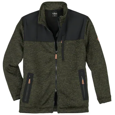 Blue Wave Übergrößen Strick-Fleecejacke oliv melange – neu – Herrenmode – überwiegend weiß