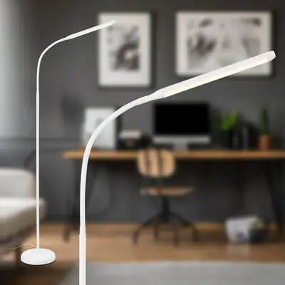 LED Stehlampe Touch Dimmbar Warmweiß Schwenkbar Leselampe 170cm USB-C Weiß