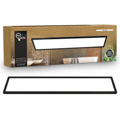 Deckenleuchte LED Deckenlampe Flach Panel Indirektes Licht IP44 98cm Schwarz