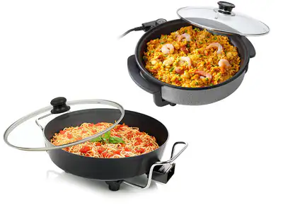 Große & kleine Elektropfanne Pizzapfanne Warmhaltepfanne elektrische Bratpfanne