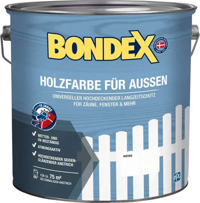 Bondex Holzfarbe für Außen Aktionsgebinde, 7,5 l, Hochdeckend, Wetterschutzfarbe