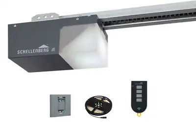 Garagentorantrieb Set Drive M mit Schiene Beleuchtung Handsender Wandhalter