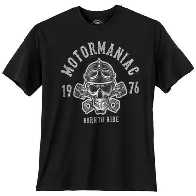 Iron Stitch Übergrößen T-Shirt schwarz Motormaniac 3XL 4XL 5XL 6XL 7XL 8XL 10XL