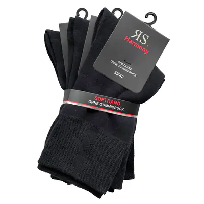 RS Harmony Socken schwarz 3er Pack Übergröße SoftRand extra fein NEU ohne Naht