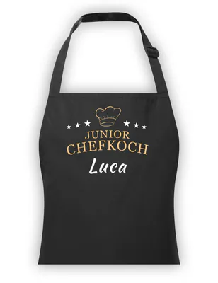 Kinder Schürze Kochschürze JUNIOR CHEFKOCH Print NAME PERSONALISIERT Geschenk