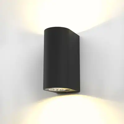 LED Wandleuchte Außen Wandlampe Strahler IP44 Bad GU10 10W 800lm Schwarz
