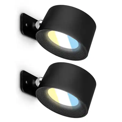 Magnetische LED Akku Wandleuchte 2er Set CCT Touchdimmer USB aufladbar