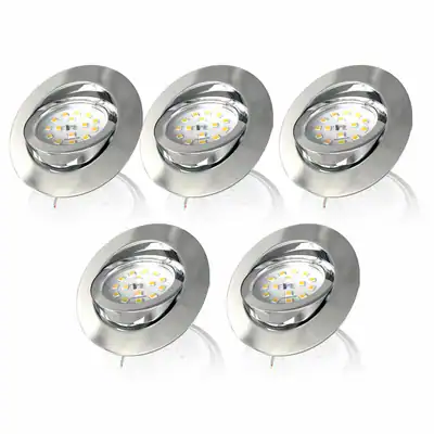 5er SET Einbaustrahler LED ultra-flach Deckenspots dimmbar 230V Einbauleuchten