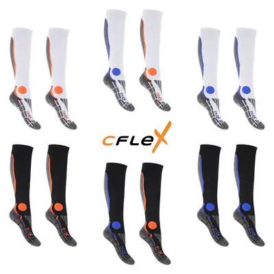 2 Paar CFLEX Sport Kompressions-Strümpfe Running Größen 35-43 Sportsocken