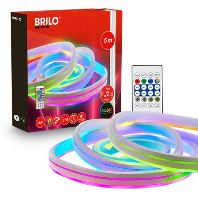 LED Stripe 5m RGBIC Leiste Neon LED Streifen Fernbedienung Musiksensor