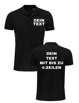 Herren Polo Shirt bedrucken mit Wunschtext Print personalisiert Geschenk Männer