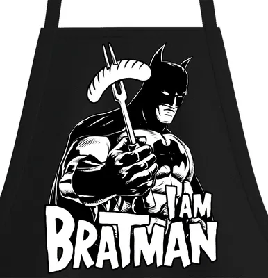 Grillschürze Schürze Kochschürze I AM BRATMAN Lustig Spruch Fun Logo BBQ Man
