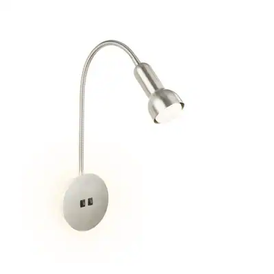 LED Leselampe Schwenkbar Backlighteffekt Getrennt Schaltbar Matt-nickel 39cm