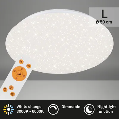 LED Deckenleuchte 49,5cm Sternenhimmel Lampe Dimmbar CCT 40W Kunststoff Weiß