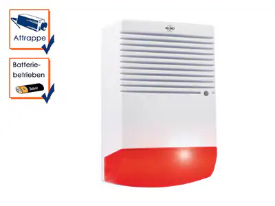 Dummy Sirene mit blinkender LED Batteriebetrieb Alarmanlagen Attrappe Fake Haus