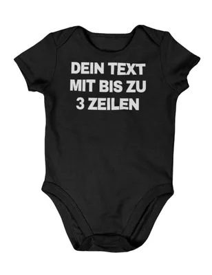 Unisex Kurzarm Baby Strampler bedrucken mit Wunschtext personalisiertes Geschenk