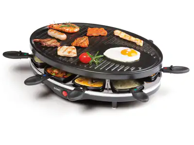 Raclette Partygrill, 8 Personen, 1200W, Tischgrill Raclette Grill Gerät