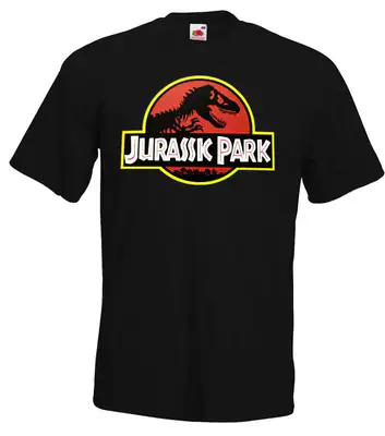 Youth Designz Herren T-Shirt Jurassic Logo Print Fun Park Film T-Rex Dinosaurier