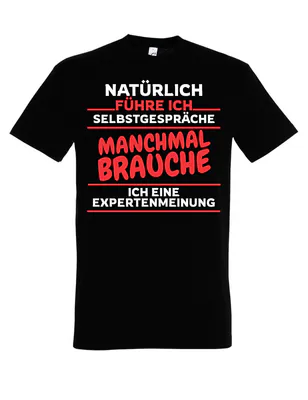 Herren T-Shirt SELBSTGESPRÄCHE Print Lustig Fun-shirt Geschenk Statement Männer