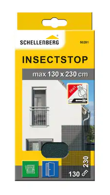 Schellenberg Insektenschutz Fliegengitter, 130 x 230 cm, für bodentiefe Fenster
