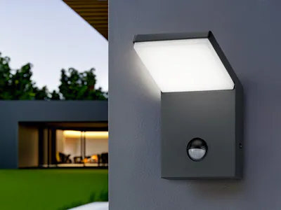 LED Außenwandleuchte Anthrazit mit Bewegungsmelder, Hausbeleuchtung für Haustür