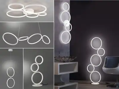 Ausgefallene dimmbare LED Küchenlampen mit Ringen Küchendeckenlampen hängend