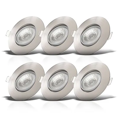 6x LED Einbaustrahler schwenkbar Spotlampe ultra-flach Deckenspots Wohnzimmer