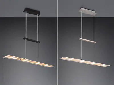 LED Zugpendelleuchte höhenverstellbar hängend übern Esstisch Kücheninsel