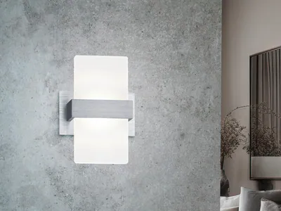 Trio LED Wandleuchte PLATON 13x18cm mit Schalter, Wandlampe Flur Wohnzimmer