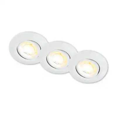3er Set LED Einbaustrahler Schwenkbar Spots 230V Ra90 CTS Schalter 9cm Weiß