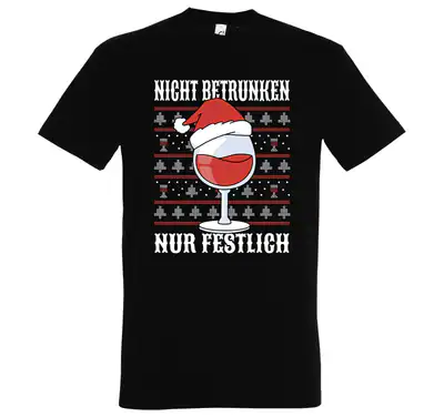 Youth Designz Nicht Betrunken nur Festlich Herren T-Shirt Weihnachten Santa