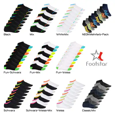 Footstar Herren & Damen Sneaker Socken (8 Paar) Kurze Sportsocken Neon Look