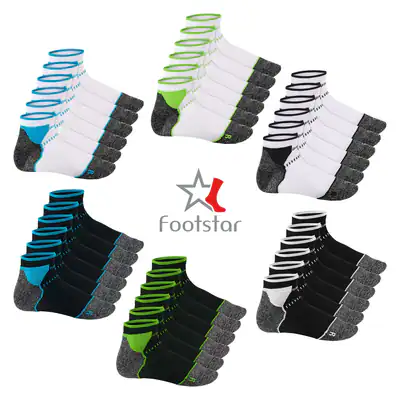 Footstar Damen & Herren Funktions Sport Socken (6 Paar) Gepolsterte Laufsocken