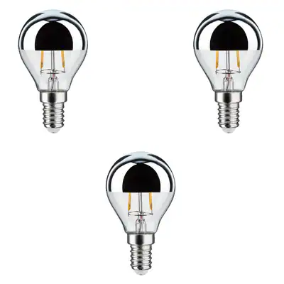 3 x Paulmann LED Tropfen 2,6W = 22W, 220 lm, E14, Kopfspiegel Silber, Warmweiß