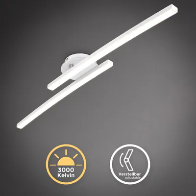 LED Deckenleuchte 57cm weiß schwenkbar Deckenlampe 12W warmweiß modern Küche