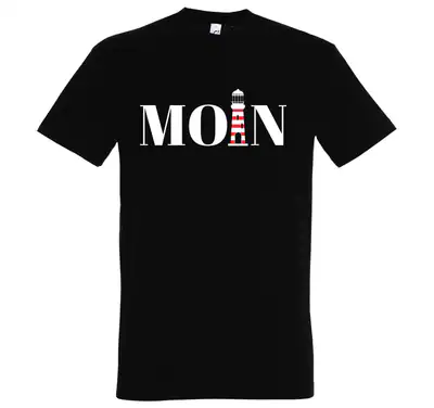 Youth Designz Herren T-Shirt MOIN Leuchtturm Logo Hafen Hamburg Anker Spruch Fun