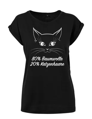 "Katzenhaare" Damen Shirt Print Aufdruck Logo Haustier Lustig Hobby Geschenk