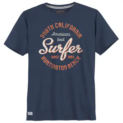 Redfield Übergrößen T-Shirt denimblau Print Surfer