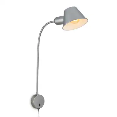 Bettleuchte Bettlampe schwenkbar Leselampe 1xE27 10W chrom Schlafzimmer Briloner
