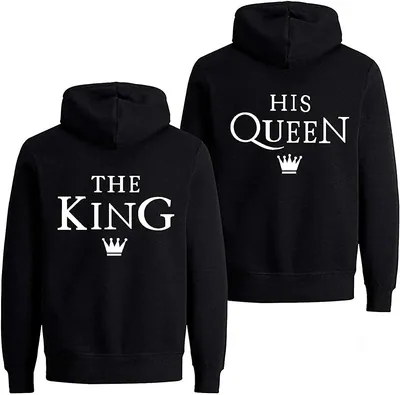 Couples Shop Herren Damen The King & His Queen Hoodie Pullover Partner Pärchen