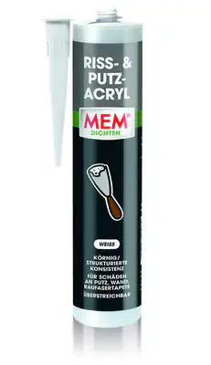 MEM Riss- und Putz-Acryl | Acrylat-Dichtstoff zum Ausbessern von Schäden, 300 ml