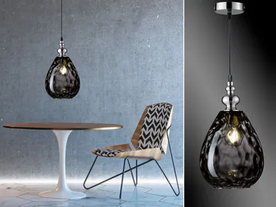 Kleine LED Pendelleuchte Rauchglas Lampenschirm über Esstisch hängend Esszimmer