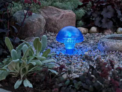 LED Solarleuchte Blau, Solarbeleuchtung für den Garten, Dekolicht Höhe 27,5cm