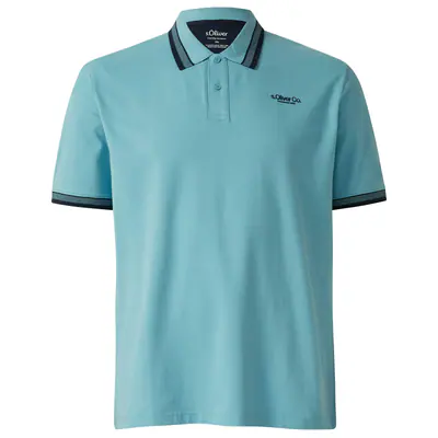 s.Oliver Übergrößen Stretch-Poloshirt hellblau