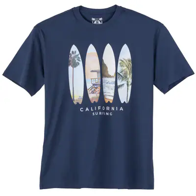Calm Beach Übergrößen T-Shirt denimblau Fotoprint 3XL 4XL 5XL 6XL 7XL 8XL 10XL