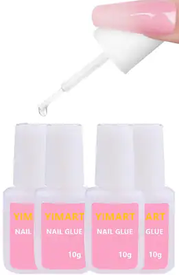Profi Salon Nagelkleber schnell und stark Nagel Flüssigkleber, 4er Pack ys